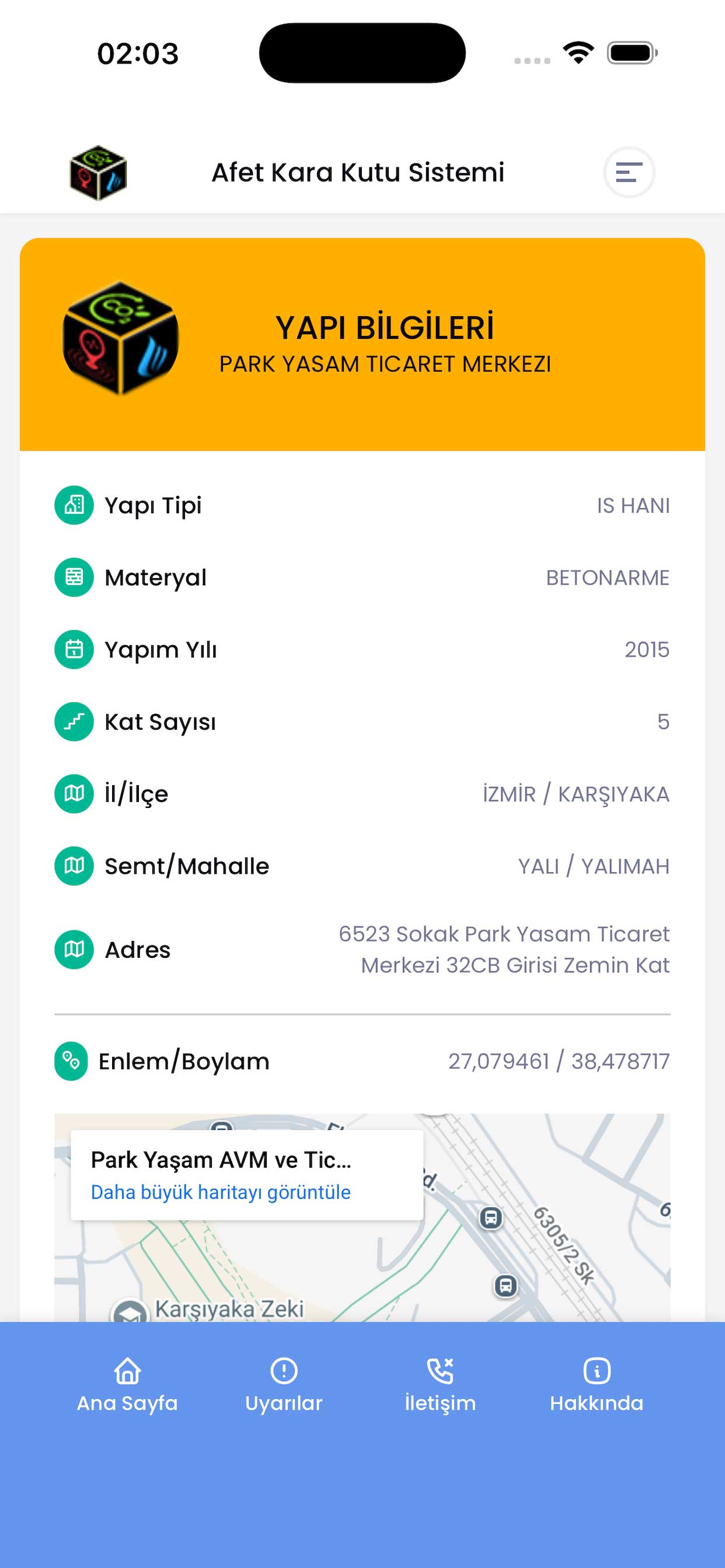 Afet Kara Kutu Sistemi